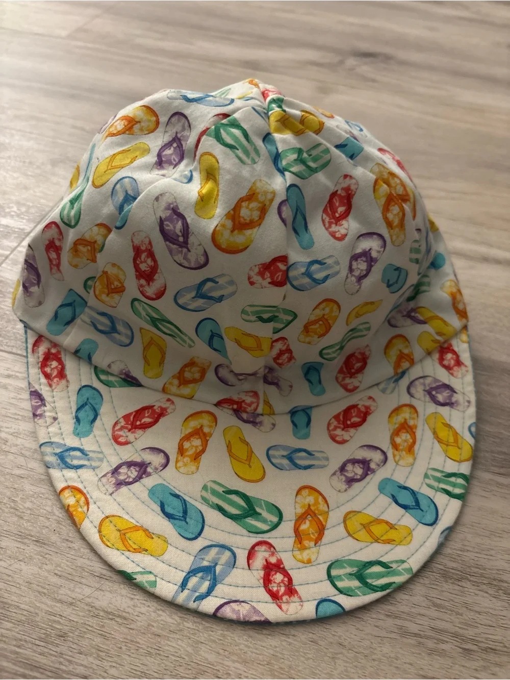 Reversible Beach Hat Flip Flops Blue Dots One Size Willow Brand